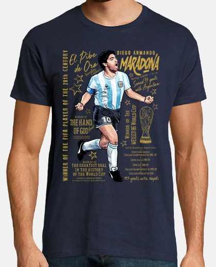 Camiseta Maradios Infographic Vintage Gold