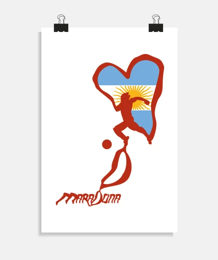 Poster maradona toujours dans le coeur