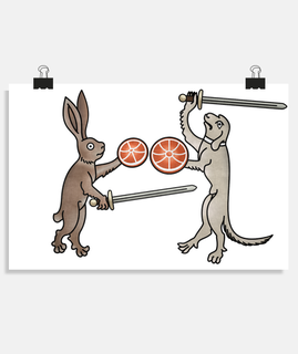 marginalia medieval rabbit vs dog