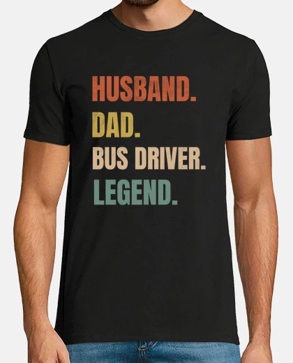 Tee-shirt mari papa chauffeur de bus légende chau