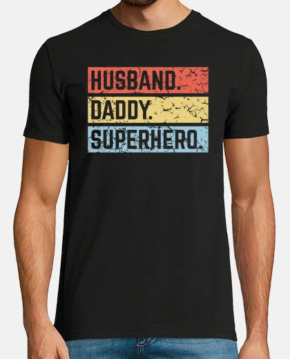 Tee-shirt mari papa super-héros - vin - 3c