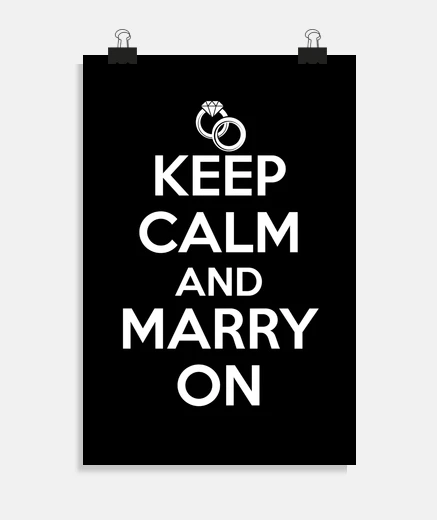 Poster mariage drôle fiançailles mariée mari