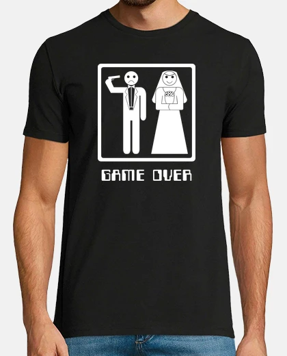 Tee-shirt Mariage Game Over