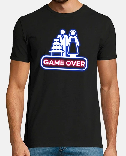 Tee-shirt Mariage Game Over