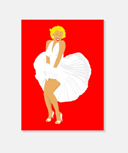 Stampa marilyn in abito bianco di tela