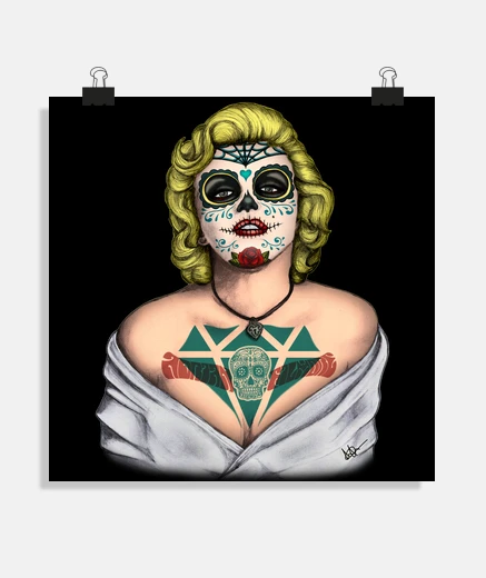 Poster marilyn monroe catrina color !!!
