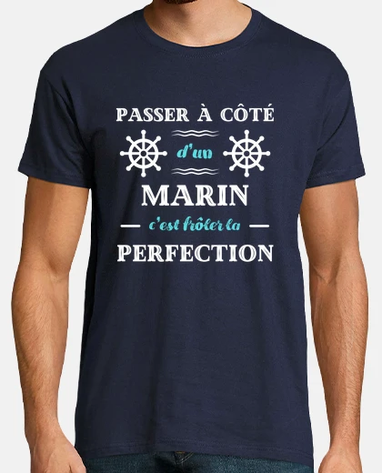 Tee-shirt marin parfait humour bateau homme