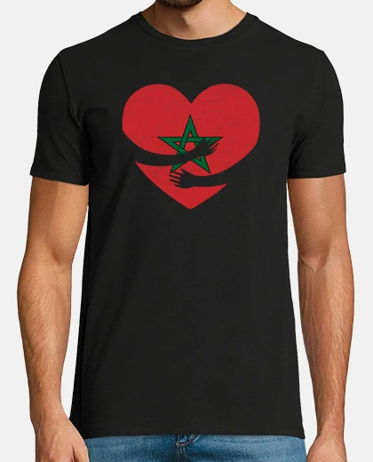 T-shirt marocco bandiera pride cuore orgoglioso marocchino abbraccio vintageflag pride cuore orgoglioso maro