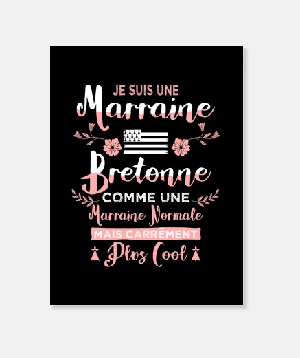Tableau Marraine Bretonne Cadeau