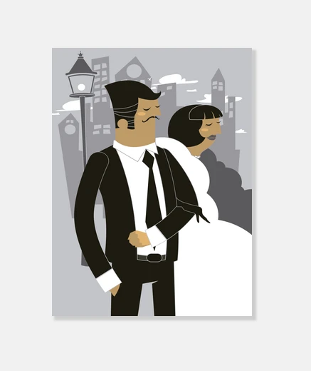 Wall married married married retro wedding