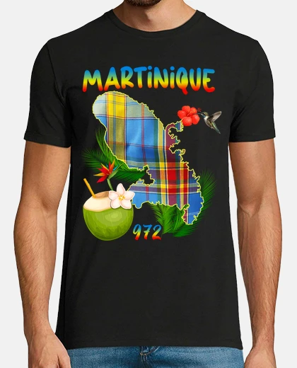 Tee-shirt Martinique 972 Madras Tropical Colibri