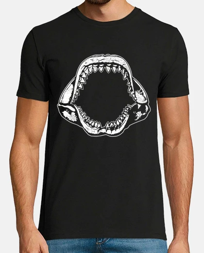 T-shirt mascelle di denti di squalo mascelle di animali di pesce vintage