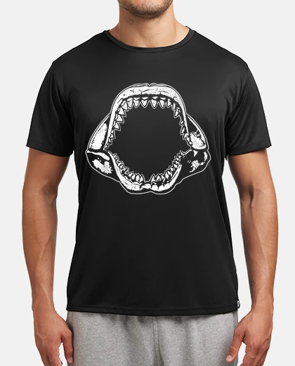 T-shirt mascelle di denti di squalo mascelle di animali di pesce vintage