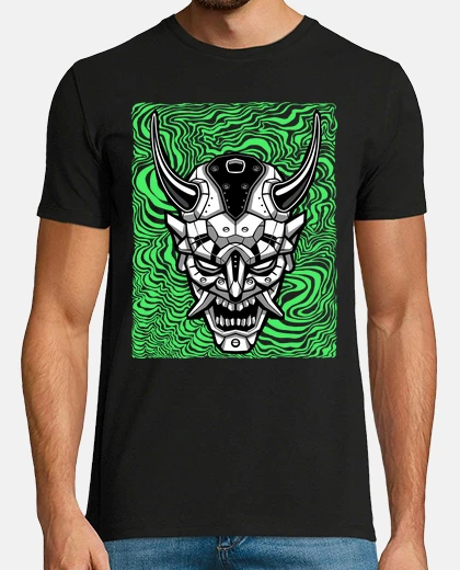 T-shirt maschera da samurai demoniaco