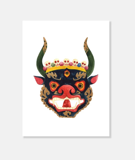 Stampa Maschera demoniaca tibetana