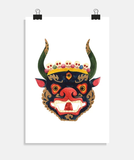 Poster Maschera demoniaca tibetana