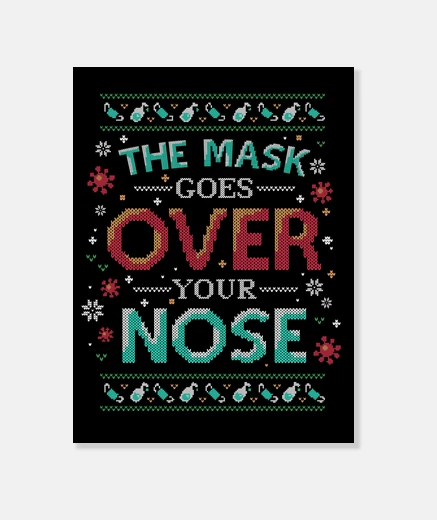 Wall mask over nose 2020 pandemic christmas