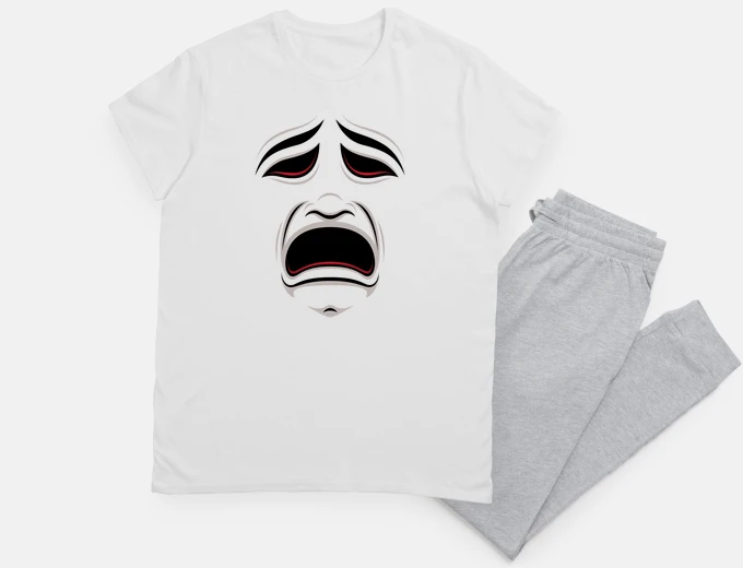 Pyjama masque de théâtre de tragédie visage