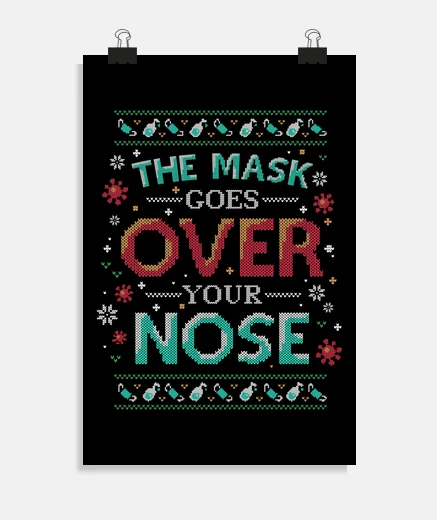 Poster masque sur le nez - noel 2020