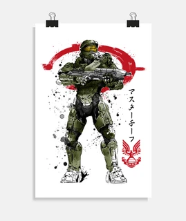 master chief watercolor