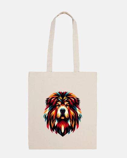 Borsa Mastino tibetano mosaico geometrico
