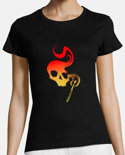 Playera matchstick silhouette skull