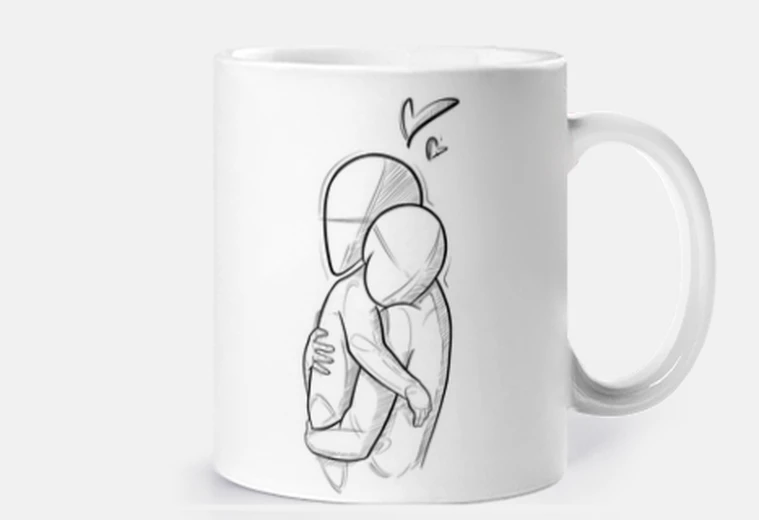 Cup maternal or paternal love - sketch draw