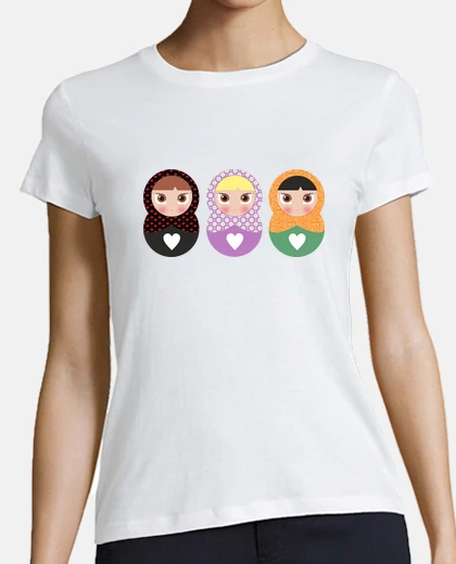 Tee-shirt matiroku - femme, manches courtes, blanc, qualité supérieure