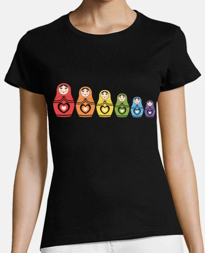 Playera Matryoshka Muñeca Rusa Arco iris