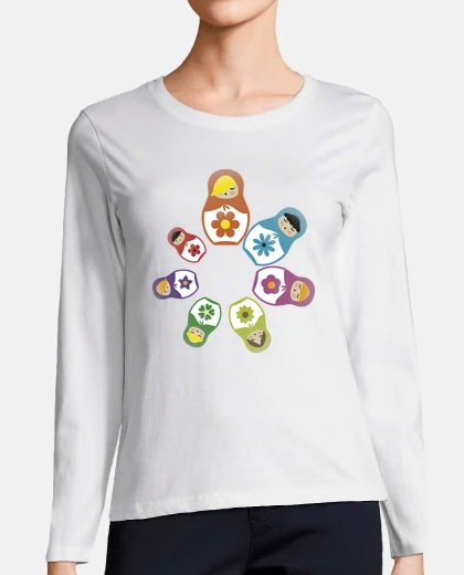 T-shirt Matryoshkas Circular - Maniche Lunga Donna