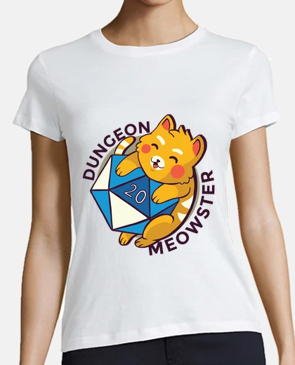 Playera mazmorra meowster lindo gato en d20 dad