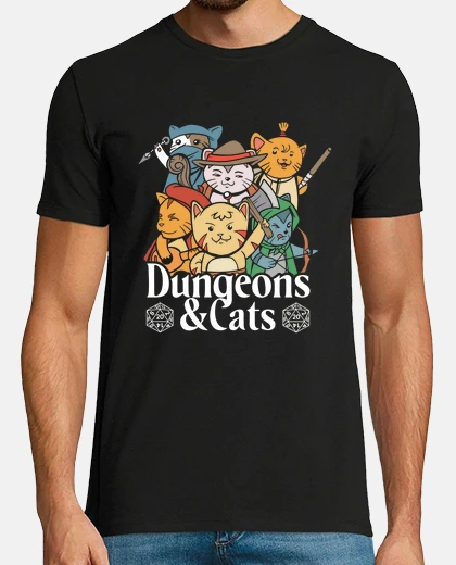 Playera mazmorras y gatos