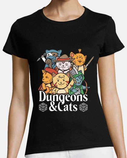 Camiseta mazmorras y gatos