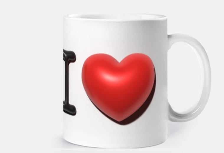 Taza me encanta en 3d