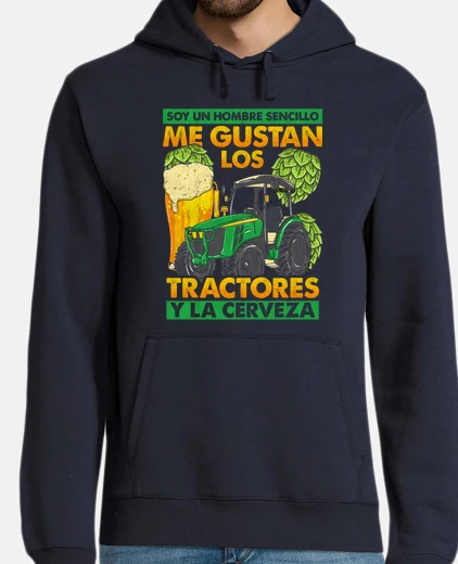 Sudadera Me Gustan Los Tractores Y La Cerveza Agricultor Granjero Campo Humor
