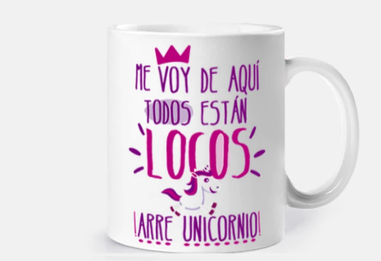 Taza Me voy de aquí todos están locos, arre 