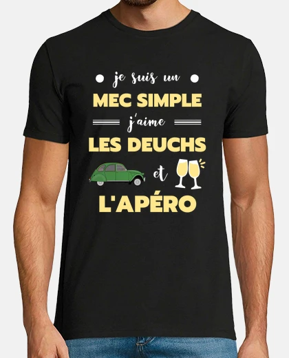 Tee-shirt mec simple deuch apero humour 2cv
