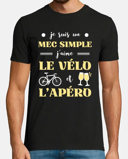 Tee-shirt mec simple velo apero humour cycliste