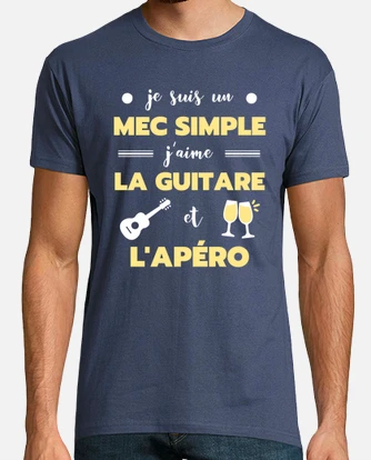 Tee shirt mec simple guitare humour tostadora