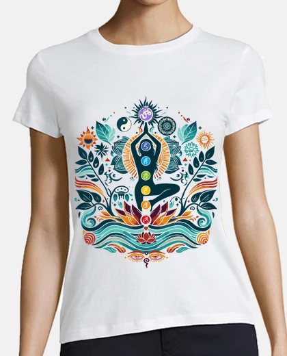 Camiseta meditación siete chakras orientales