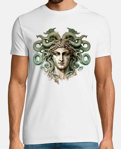 Camiseta medusa la gorgona dibujo foto coleccionista estatuilla