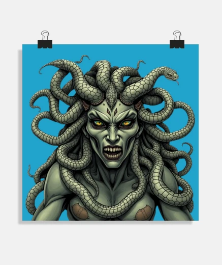 Poster medusa la gorgone medusa poster terrificante soggiorno ufficio officina negozio ristorante greco sta