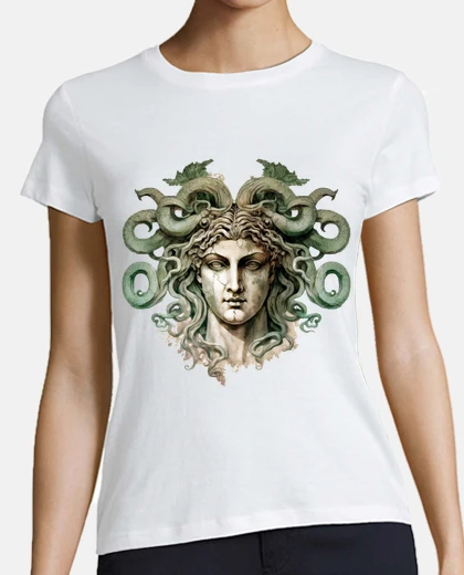 Tee-shirt méduse la gorgone dessin photo figurine collector 