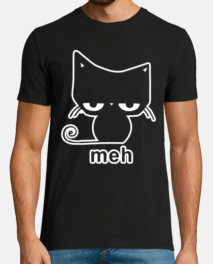 T-shirt meh gatto divertente