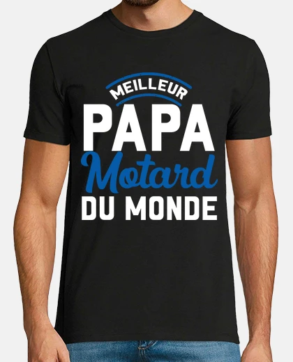 Tee-shirt Meilleur papa motard cadeau humour homm