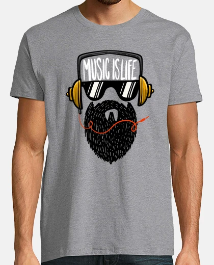 Tee-shirt mélomane hipster barbe rétro mélomanes