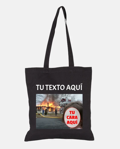 Bolsa Meme Niña con tu cara - disaster girl