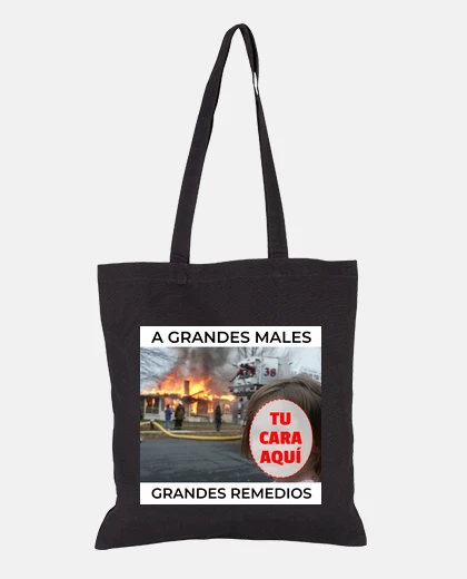 Bolsa Meme niña con tu cara - disaster girl