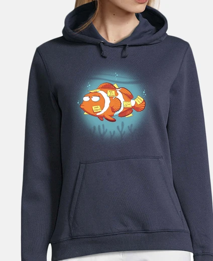 Hoodie memory fish - women&#39;s sweatshirt