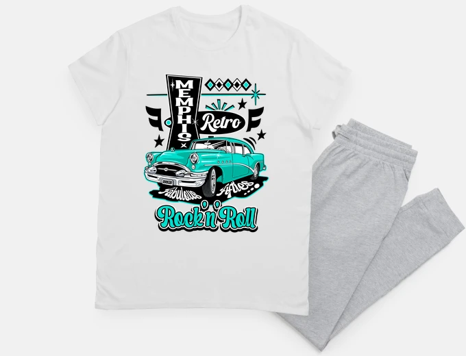 Pijama Memphis Rockabilly Música Retro Coches